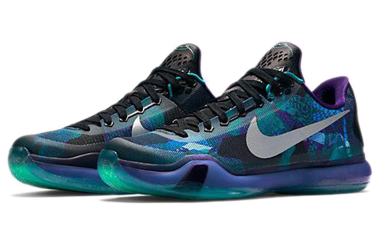 Lookbook Nike Kobe 10 EP Éclat d''Émeraude Argent Réfléchissant Violet Court ''Emrld Glow'' 745334-305