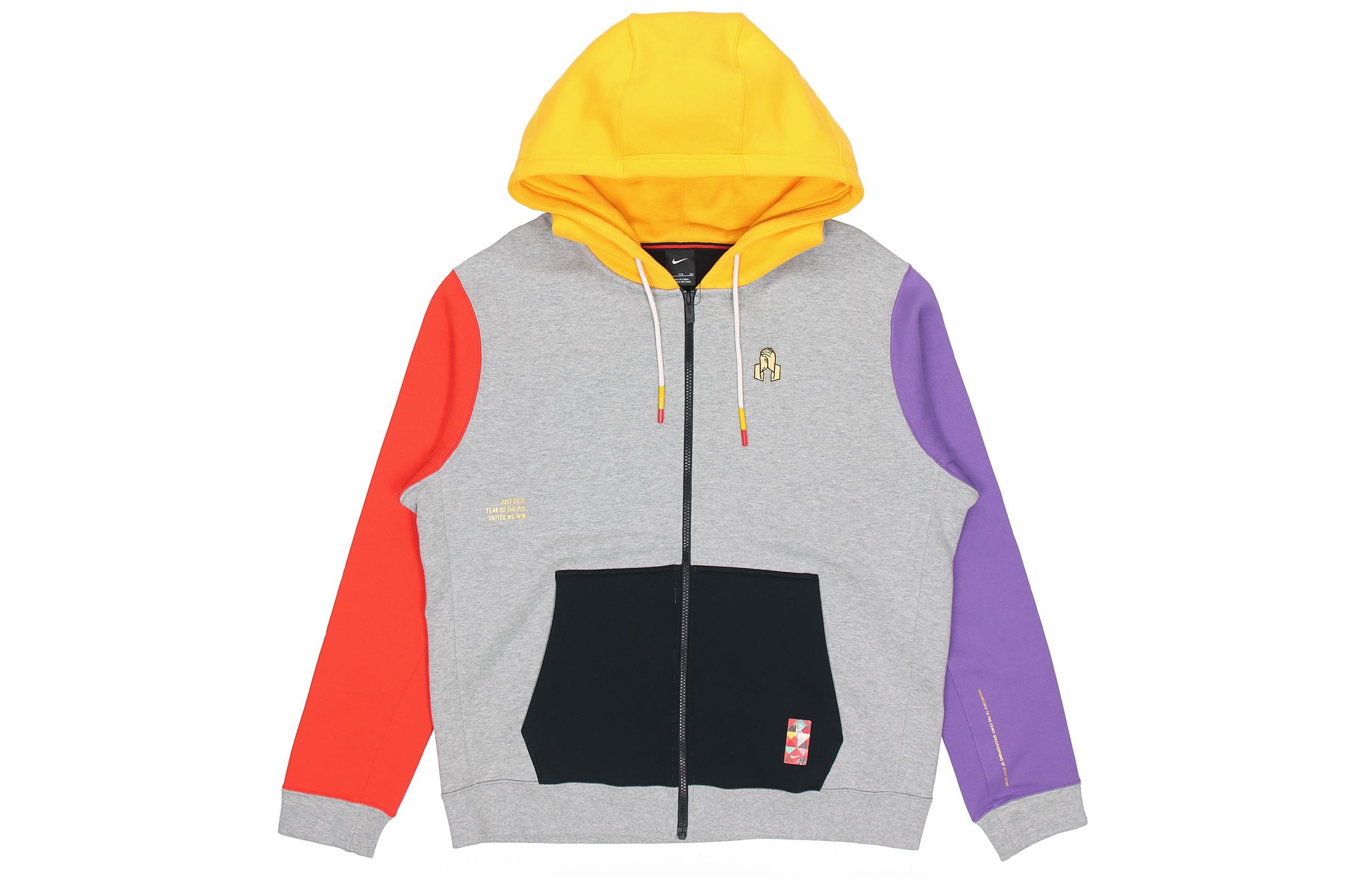 Nike Kyrie CNY Year of the Pig Fleece Basketball Hoodie Zipper Jacket Grey AJ6425-063