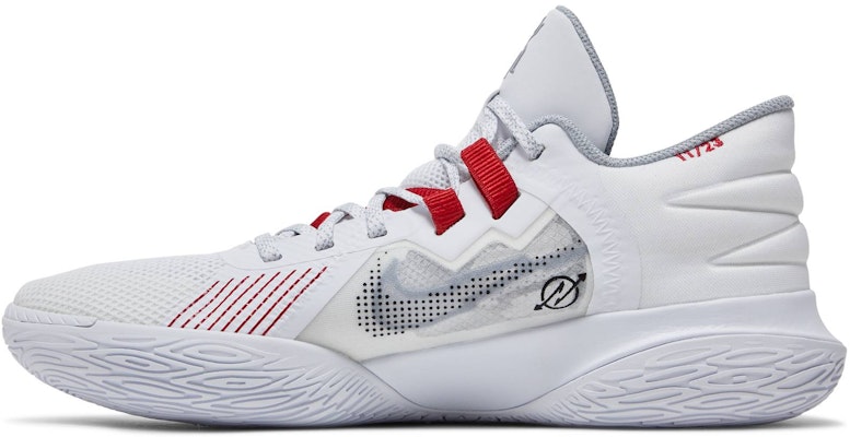 Kyrie 5 hot sale white and red