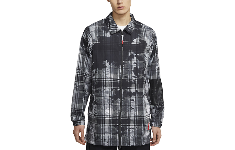 Nike Kyrie Loose Fit Plaid Woven Jacket Black CK6752-010