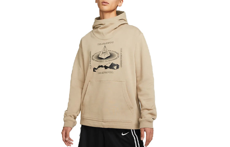 Shop Nike Kyrie Pattern Pullover Hoodie Khaki DA6693-247