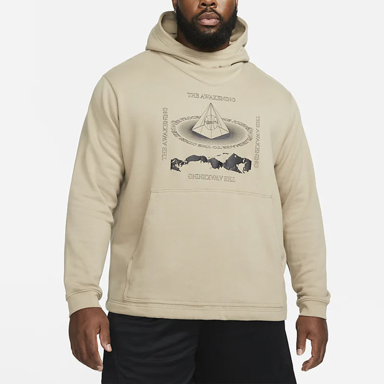 Cheap Nike Kyrie Pattern Pullover Hoodie Khaki DA6693-247