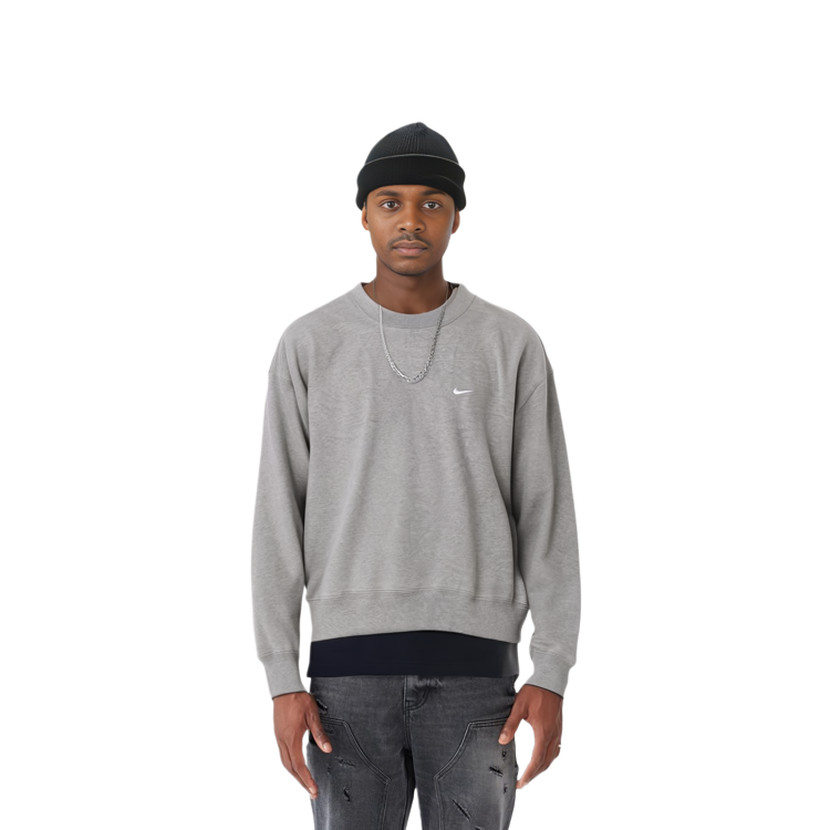 Sizing Nike Lab Fleece Crew Pullover Sweatshirt Dark Heather Grey DA0318-063