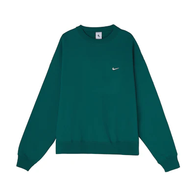 Nike Lab Fleece Crew Pullover Sweatshirt Green Warm Casual Wear DA0318-340