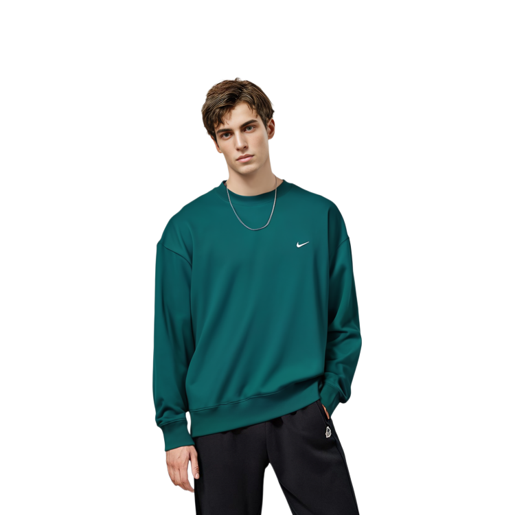 Nike Lab Fleece Crew Pullover Sweatshirt Green Warm Casual Wear DA0318-340 圖 8