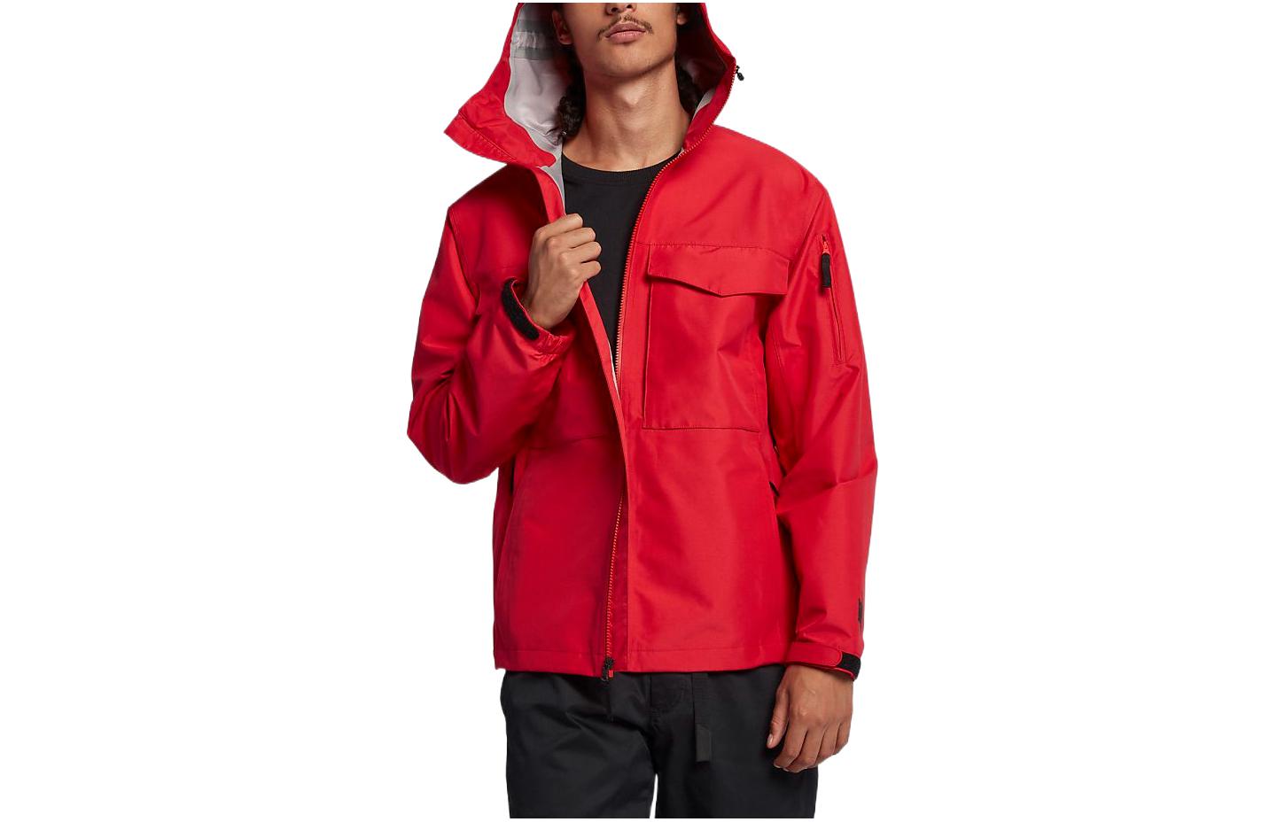 Nike Lab Logo Print Full-Zip Hoodie Jacket Red Mens AA1135-688