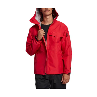 Nike Lab Logo Print Full-Zip Hoodie Jacket Red Mens AA1135-688