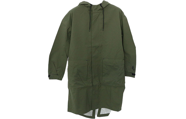Nike Lab Long Hooded Casual Jacket Trench Coat Dark Green CD6808-325