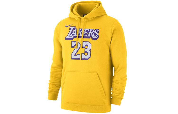 Nike Lakers LeBron James Pullover Hoodie Yellow Casual Sweatshirt CJ9547-728
