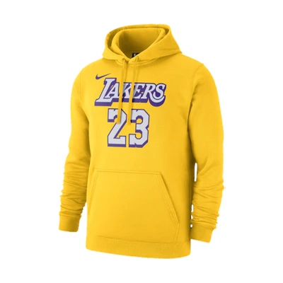 Nike Lakers LeBron James Pullover Hoodie Yellow Casual Sweatshirt CJ9547-728