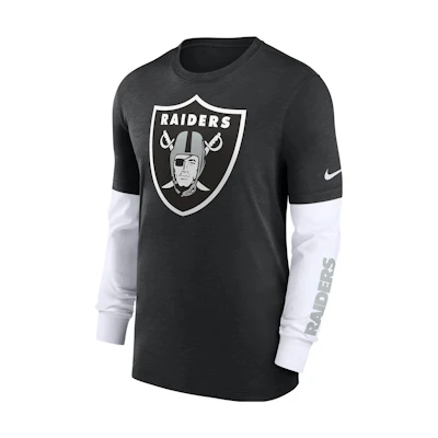 Nike Las Vegas Raiders Logo Print Contrast Crewneck Sweatshirt Black 00BY99PH8D-05G