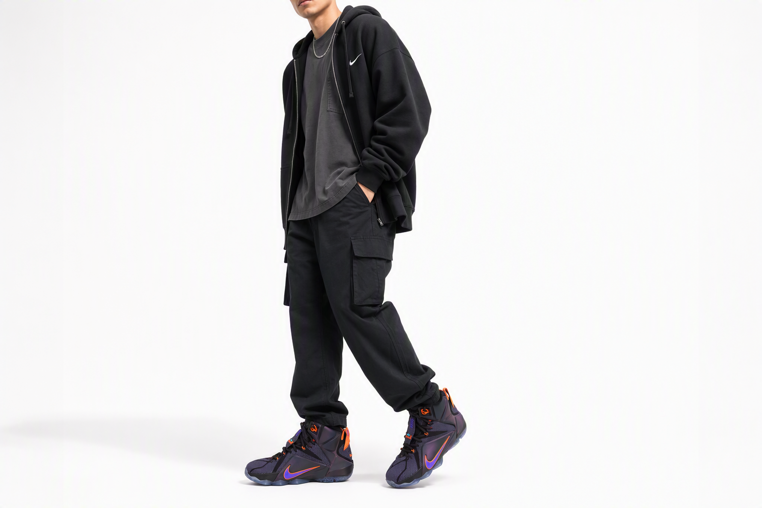 Order Nike Lebron 12 EP Instinct 詹姆斯 12 耐磨透氣 中筒 實戰籃球鞋 男款 黑色