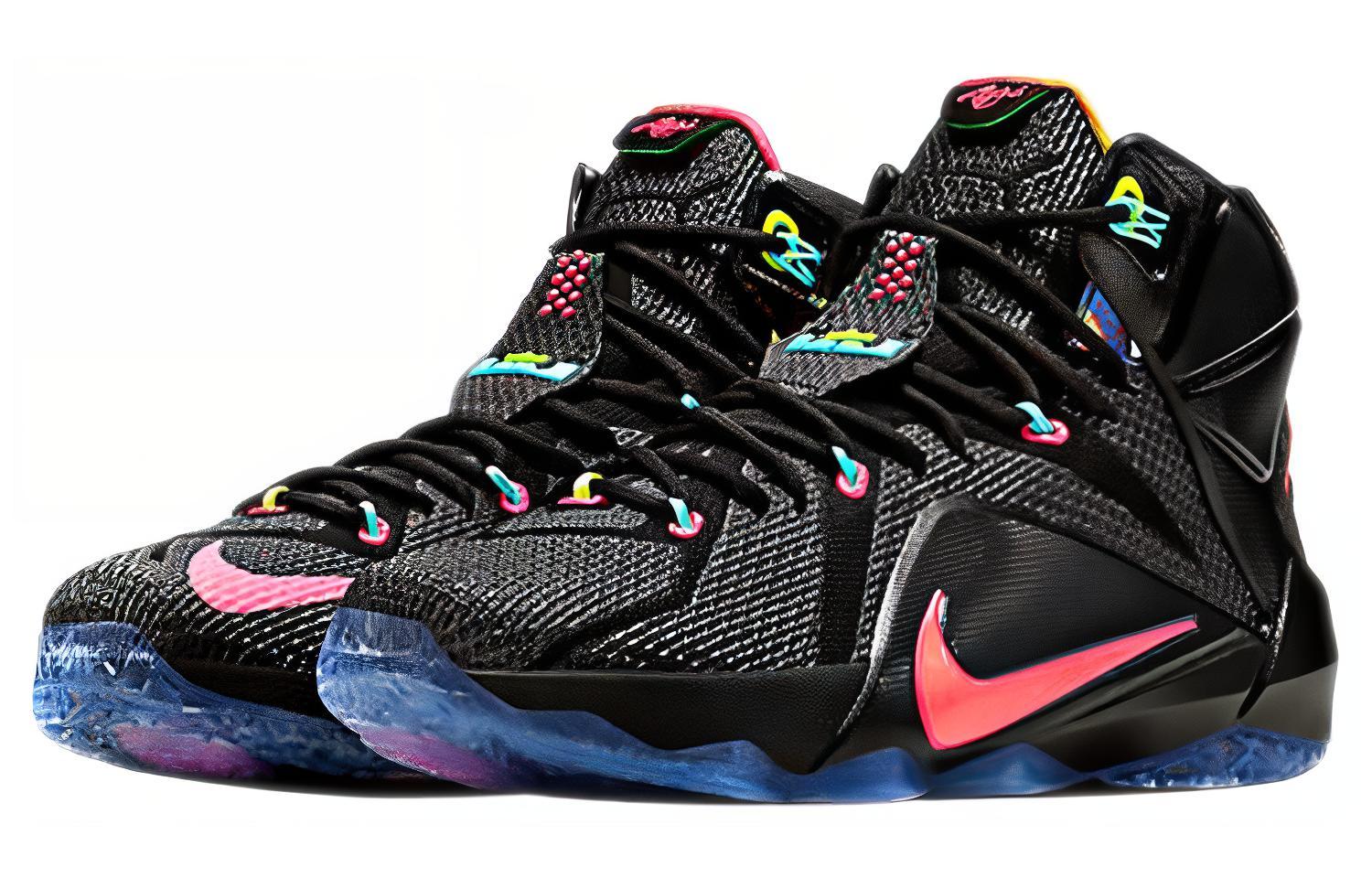 Lookbook 耐吉 勒布朗 12 EP 男款高帮實戰籃球鞋 "數據詹姆斯" 黑紅 台灣版