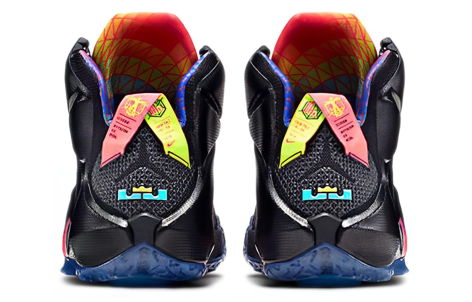 Shop 耐吉 勒布朗 12 EP 男款高帮實戰籃球鞋 "數據詹姆斯" 黑紅 台灣版