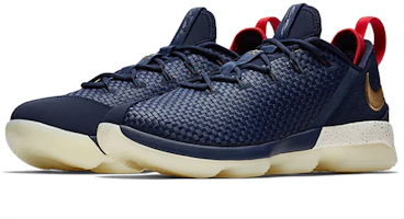Lookbook Nike LeBron 14 Low 'Midnight Navy University Red Metallic Gold' 878635-400