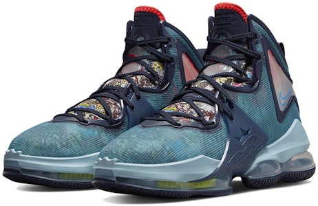 Nike Lebron 19 快餐 防滑耐磨 中筒 實戰籃球鞋 男款 藍色 Lookbook Nike Lebron 19 快餐 防滑耐磨 中筒 實戰籃球鞋 男款 藍色