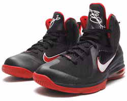 Shop Nike LeBron 9 'Black White Red' 469764-003