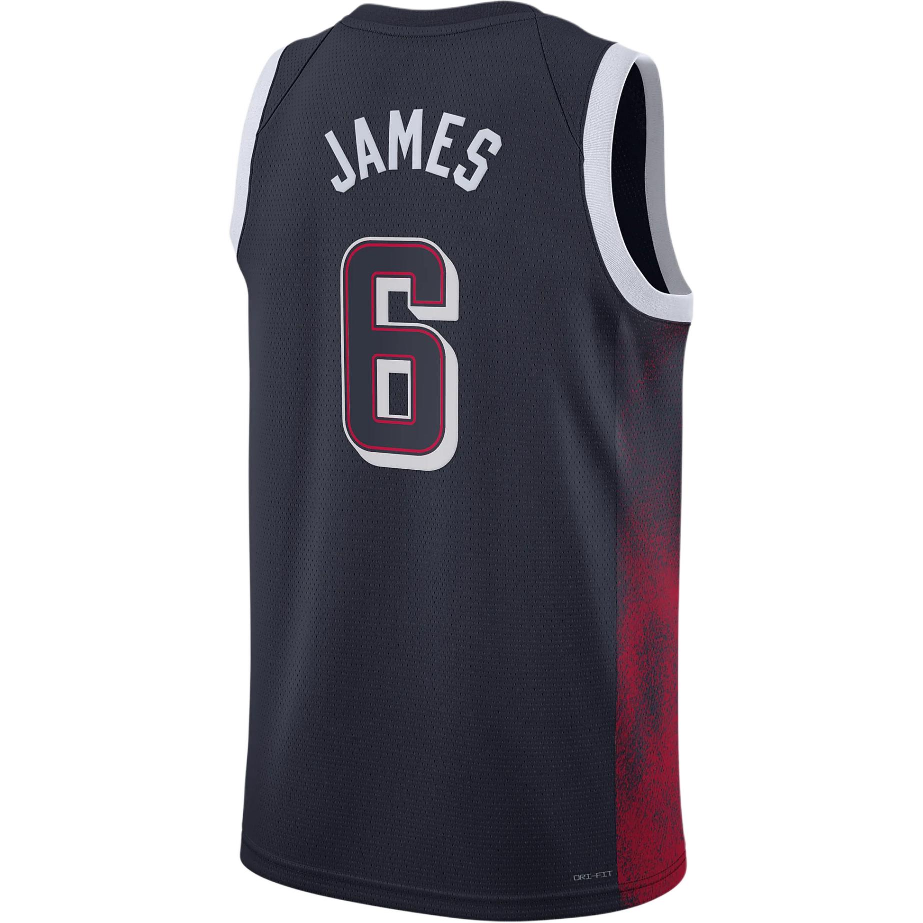 Lookbook Nike LeBron James Tim USA SS24 Dri-FIT Navy Jersey Basket Training. NN201911308-USA