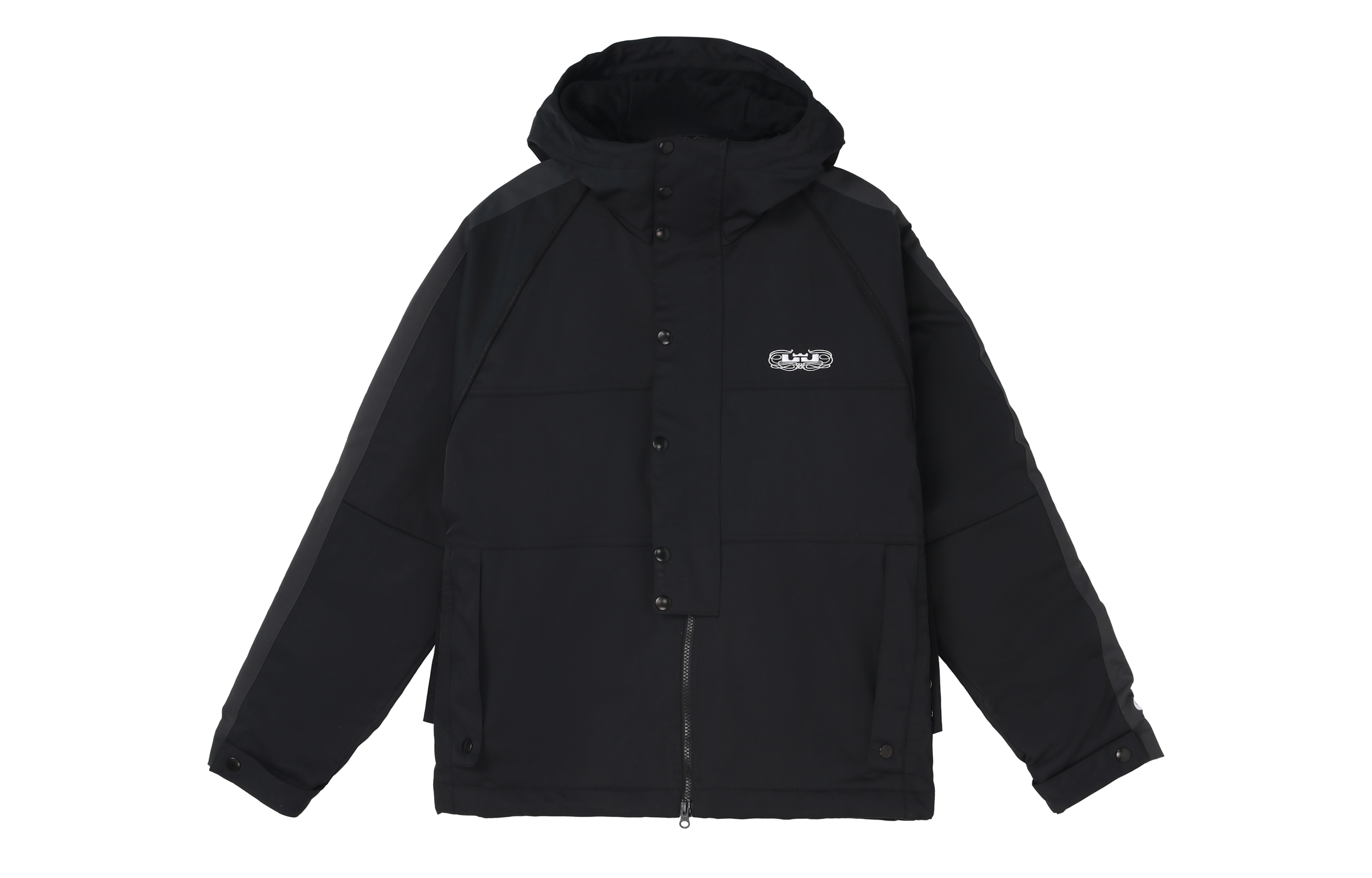 Nike LeBron Premium Contrast Logo Embroidered Basketball Jacket Black DQ6137-010