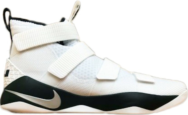 Nike LeBron Soldier 11 White Metallic Silver Black 943155-106 Buy Nike LeBron Soldier 11 White Metallic Silver Black 943155-106