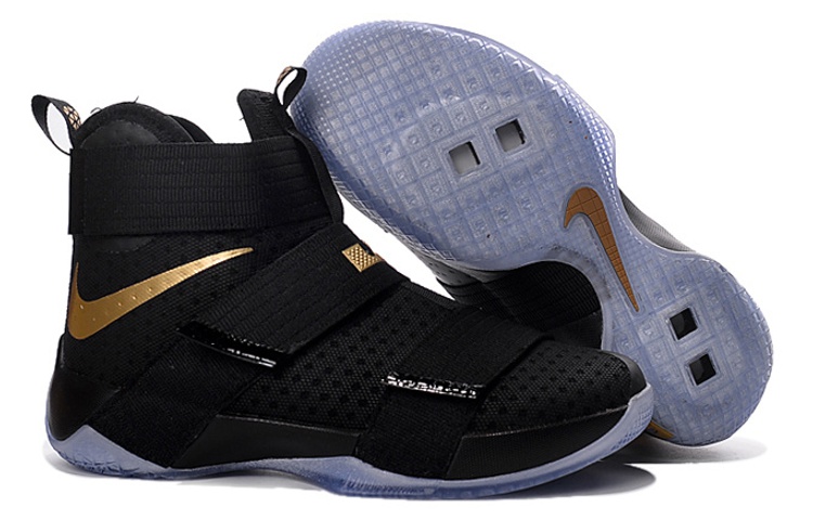 Shop Nike LeBron Zoom Soldier 10 Negro Oro (Nike iD) 885682-991/885682-993
