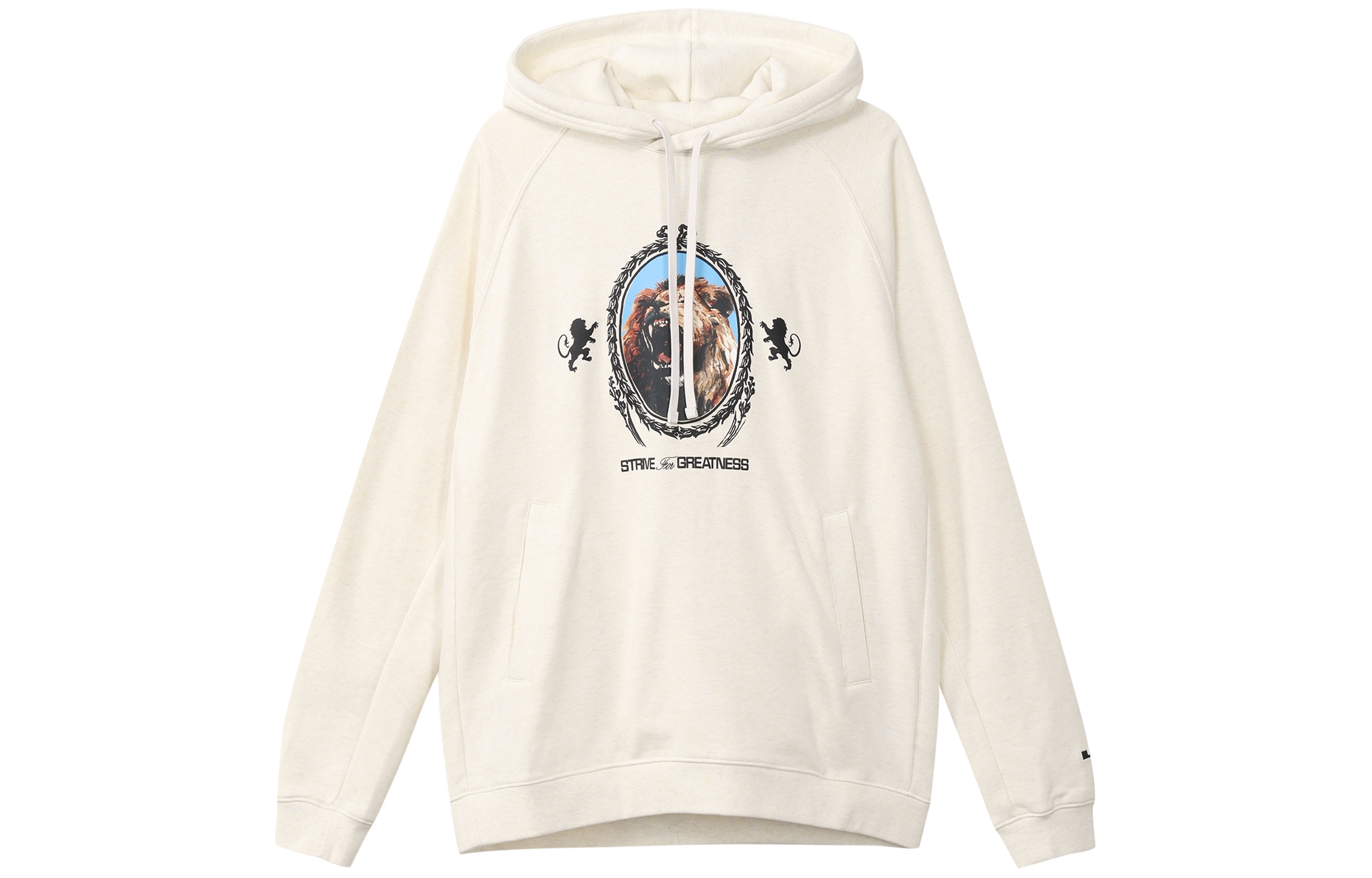 Nike Letter Graphic Print Hoodie Off-White Long Sleeve FB7124-027