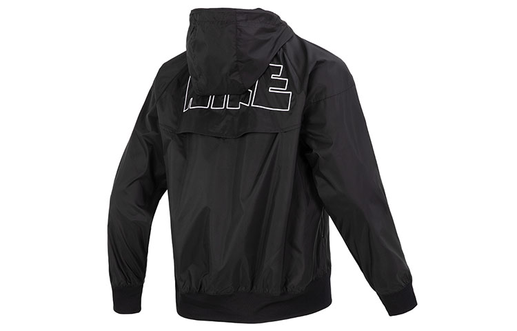 Lookbook Nike Letter Logo Embroidered Hooded Sports Jacket Black DX0695-010