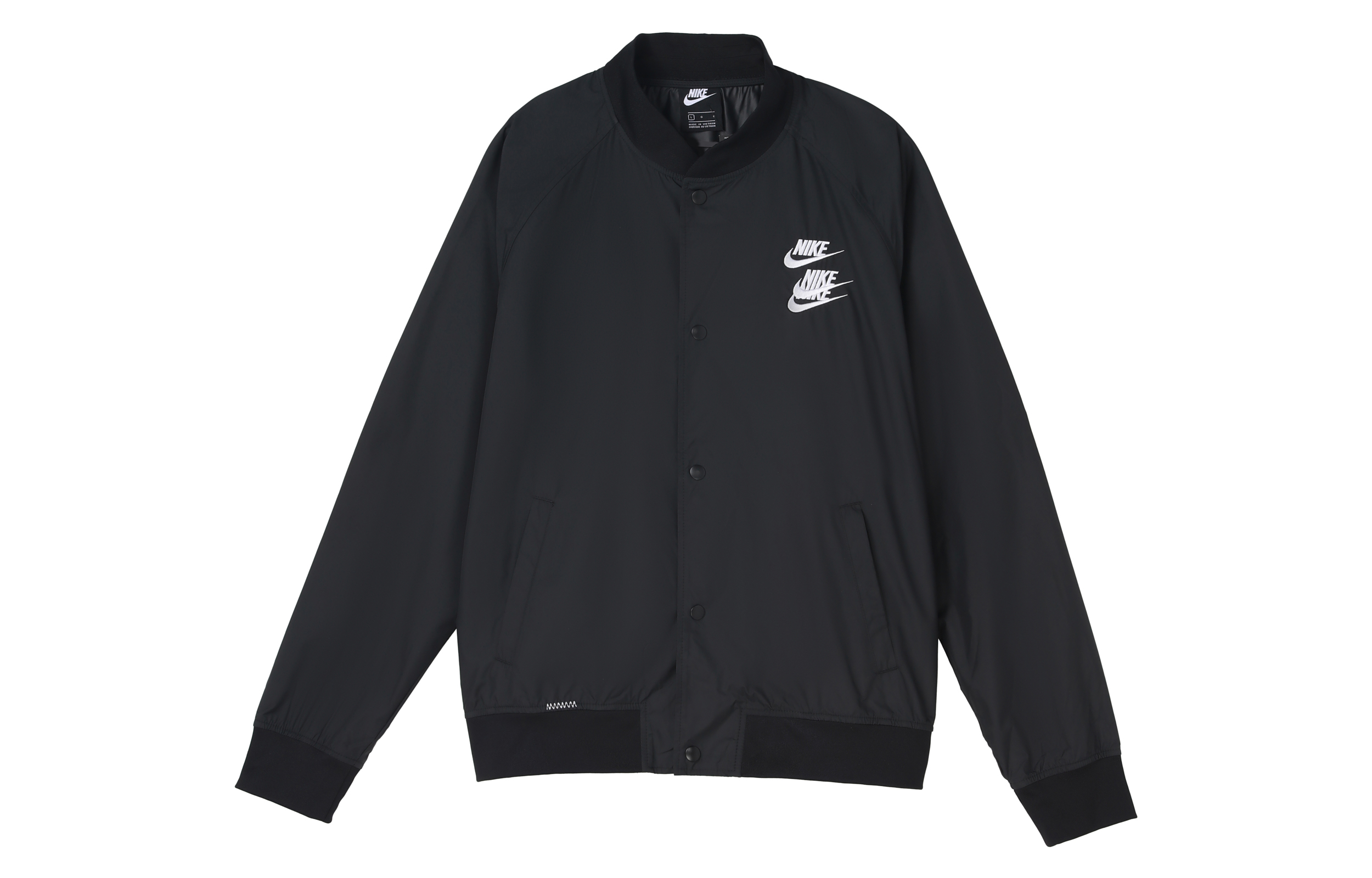 Nike Letter Logo Printed Woven Casual Jacket Black DA0648-010