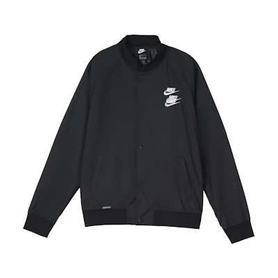 Nike Letter Logo Printed Woven Casual Jacket Black DA0648-010