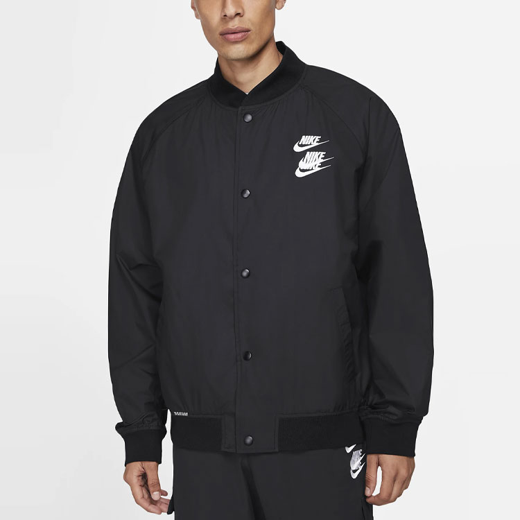 Purchase Nike Letter Logo Printed Woven Casual Jacket Black DA0648-010
