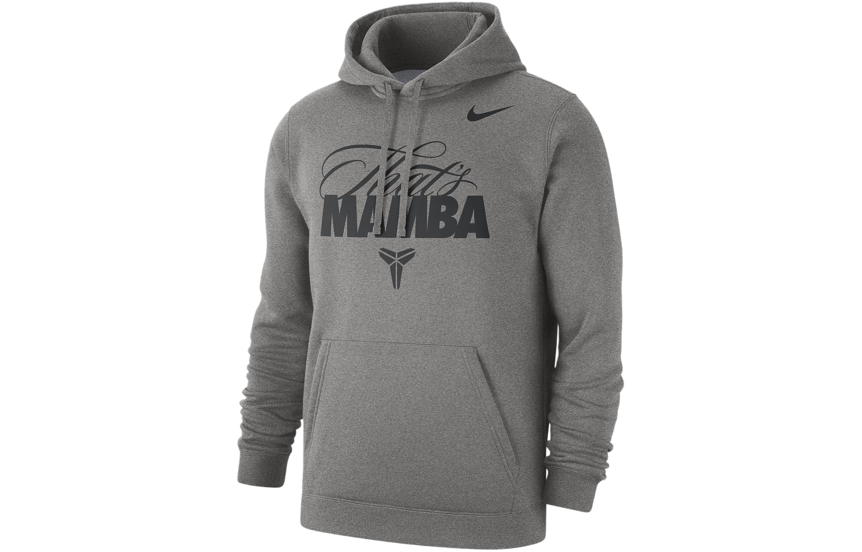 Nike Letter Print Fleece Pullover Hoodie Dark Gray HQ2112-063