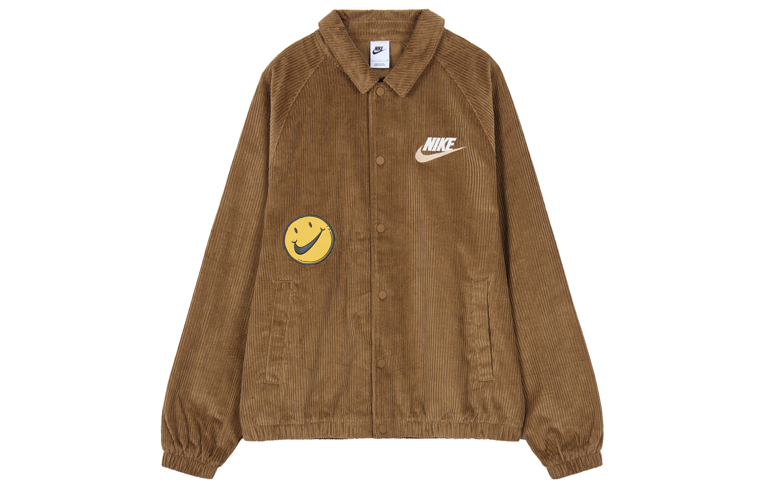 Nike Letter Print Polo Collar Casual Jacket - Camel Color FZ5737-281
