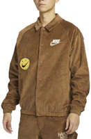 Shop Nike 字母印花短袖領休閒外套 - 駝色 FZ5737-281