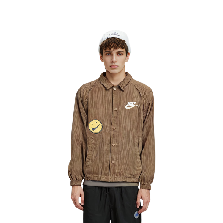 Sizing 耐克字母印花翻领休闲夹克 - 驼色 FZ5737-281
