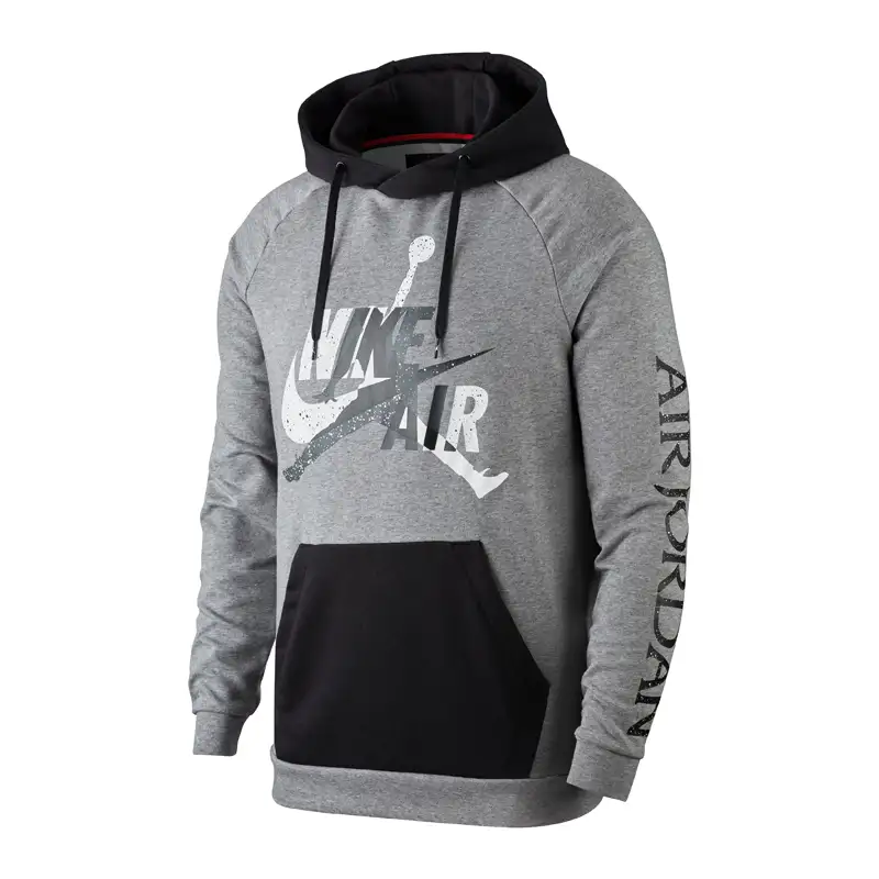 Nike Letter Print Pullover Hoodie Gray Casual Raglan College Style CK2852-092