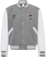 Nike Letter Print Woven Jacket Gray Casual Sportswear FZ6372-029 Nike Letter Print Woven Jacket Gray Casual Sportswear FZ6372-029