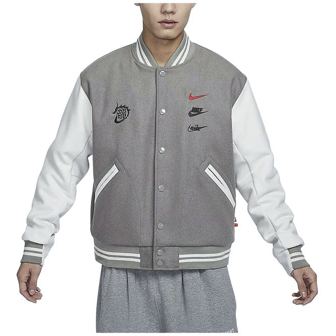 Purchase Nike Letter Print Woven Jacket Gray Casual Sportswear FZ6372-029
