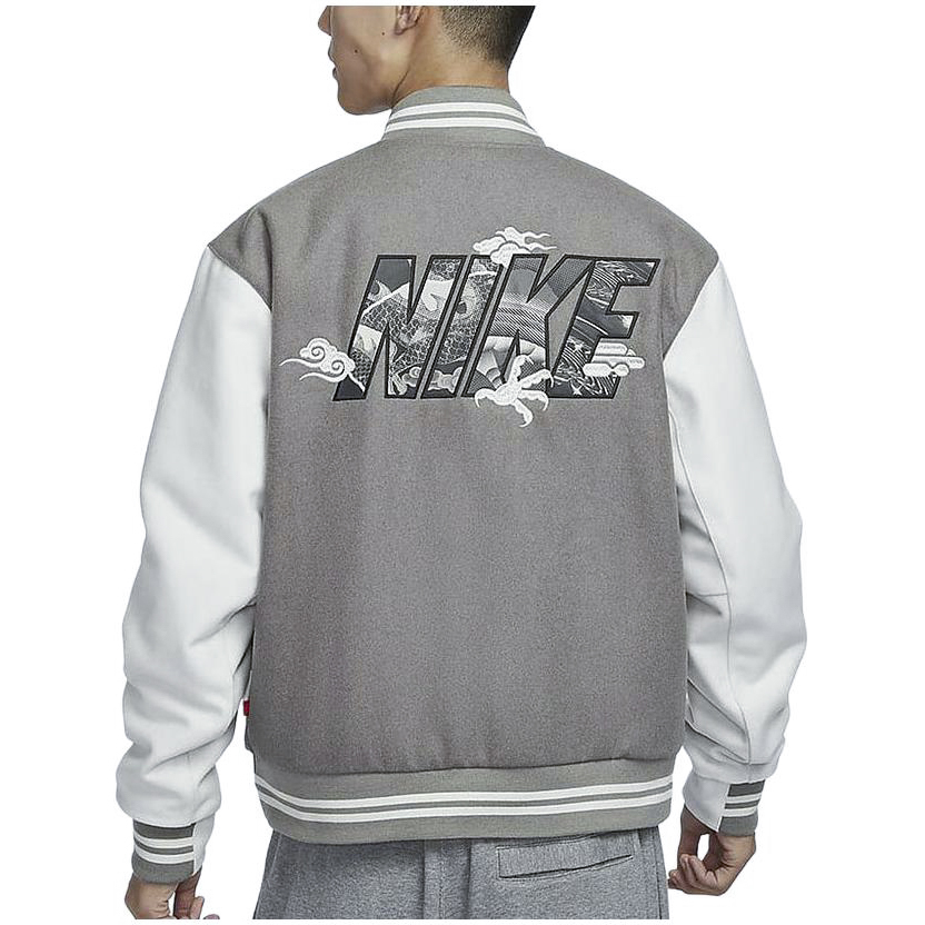 Details for Nike Letter Print Woven Jacket Gray Casual Sportswear FZ6372-029
