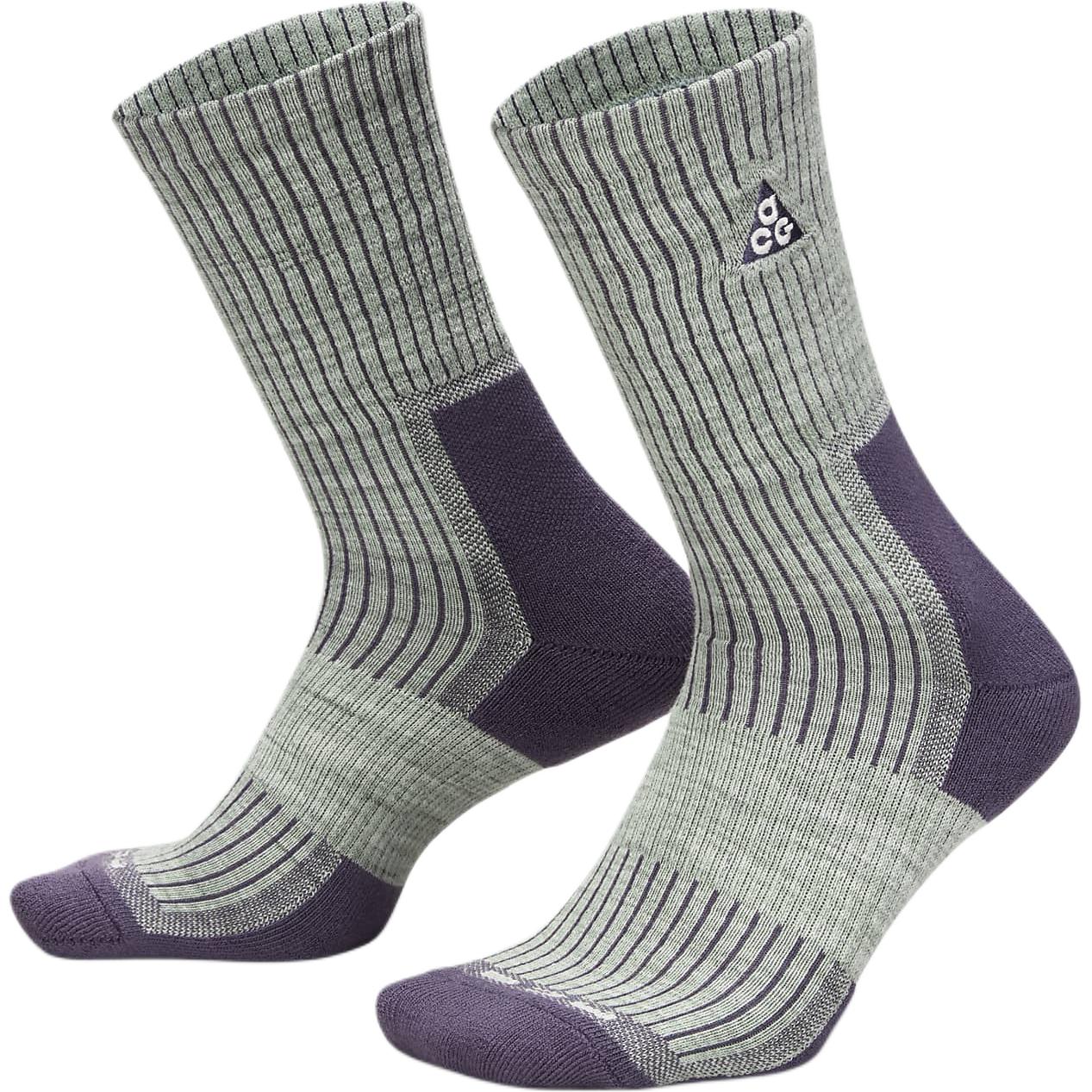 Nike Lettered Striped Mid-Calf Socks Unisex Grey (1 Pair) FB3341-370