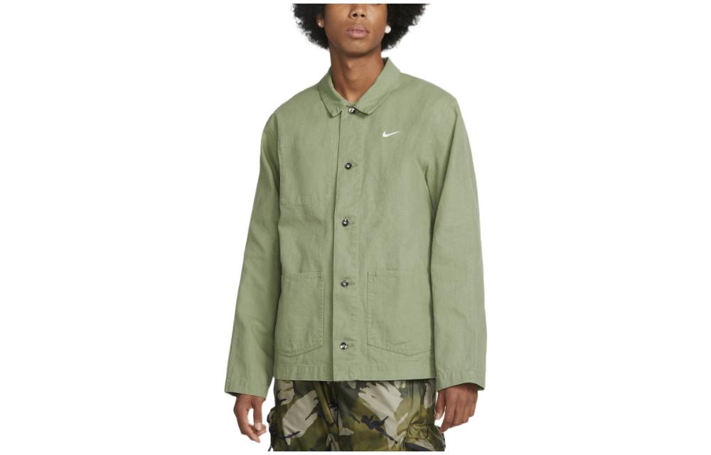 Nike Life Plain Pocket Polo-Collar Jacket - Olive Green DQ5185-386 圖 2