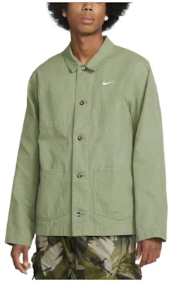 Nike Life Plain Pocket Polo-Collar Jacket - Olive Green DQ5185-386 Order Nike Life Plain Pocket Polo-Collar Jacket - Olive Green DQ5185-386