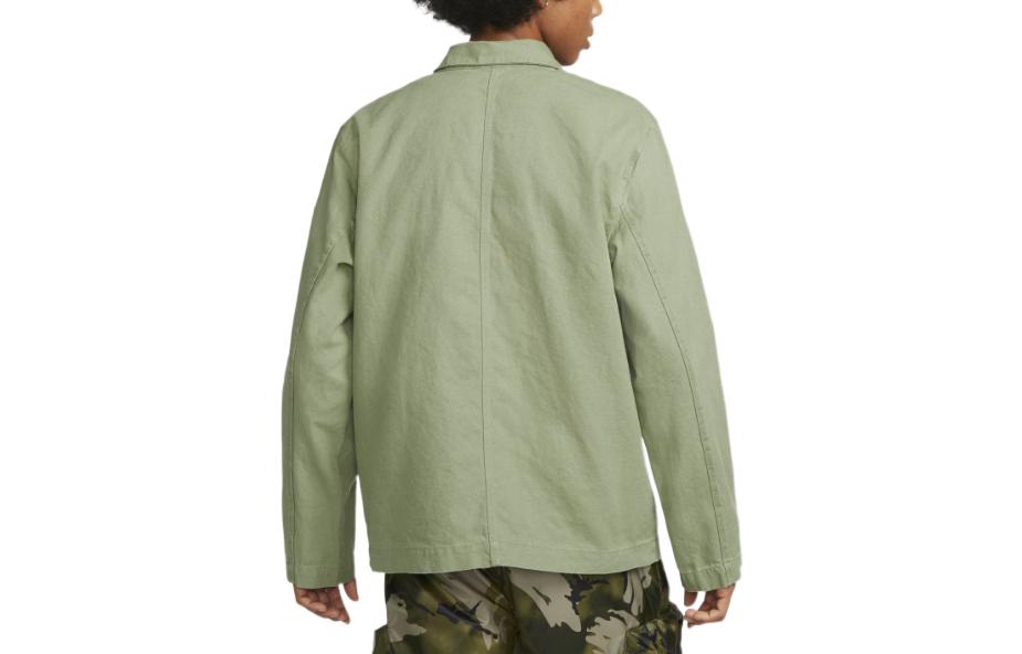 Nike Life Plain Pocket Polo-Collar Jacket - Olive Green DQ5185-386 圖 3