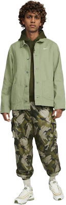 Nike Life Plain Pocket Polo-Collar Jacket - Olive Green DQ5185-386 Shop Nike Life Plain Pocket Polo-Collar Jacket - Olive Green DQ5185-386