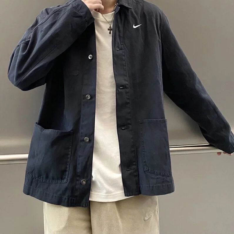 Sizing 나이키 라이프 솔리드 포켓 폴로 셔츠 재킷 블랙 DQ5185-010