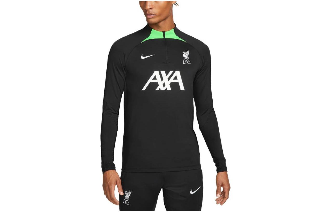 Nike Liverpool F.C. Strike Long-Sleeve 1/4-Zip Soccer Top Black . DX3106-014