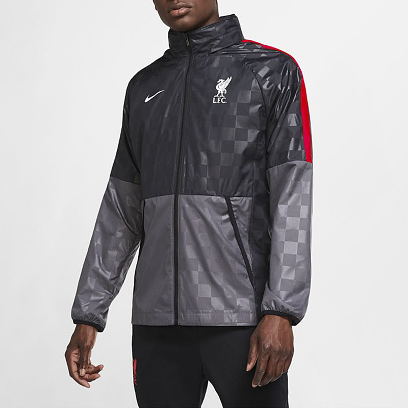Nike Liverpool F C AWF Black Checkered Zip-up Hooded Jacket CZ3346-012 圖 4