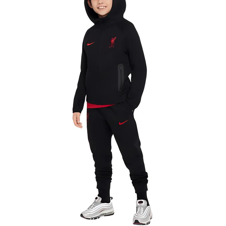Nike Liverpool FC Tech Fleece Lightweight Hoodie Black Youth FN8502-010 圖 4
