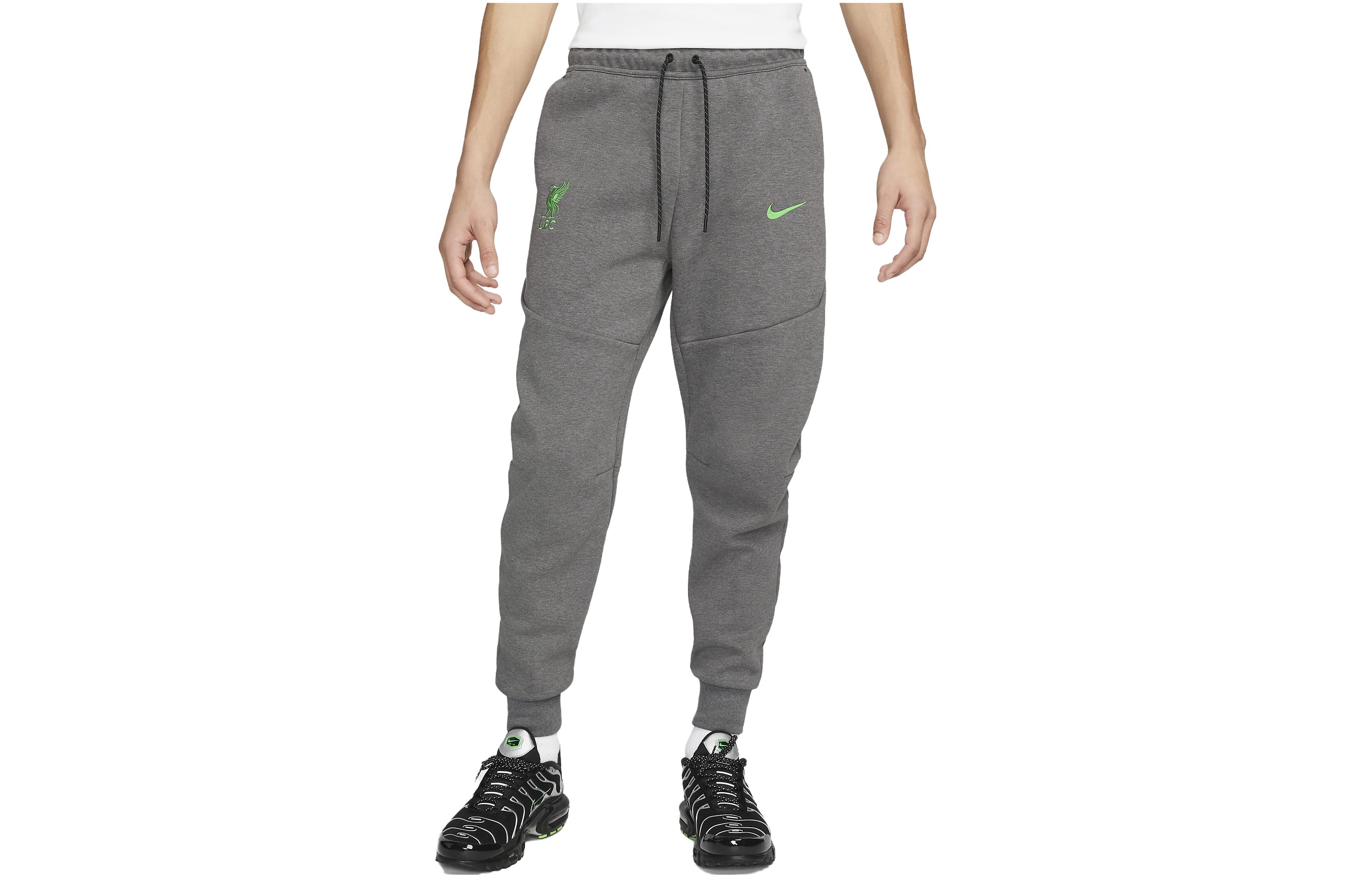 Nike Liverpool FC Tech Fleece Logo  Grey Embroidered Knit Joggers. DV4834-071