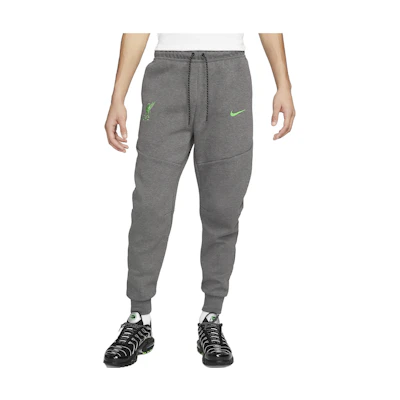 Nike Liverpool FC Tech Fleece Logo Grey Embroidered Knit Joggers. DV4834-071