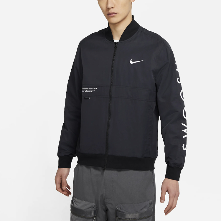 Shop Nike Logo 黑色織布外套 春季休閒運動外套 禮物 선택 DJ5368-010